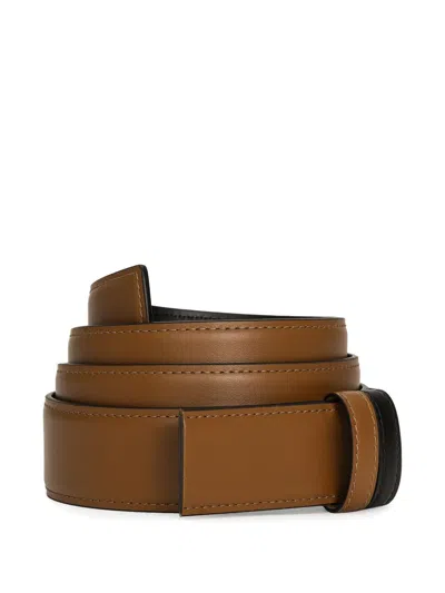 Dolce & Gabbana Contrast Leather Belt In Brown