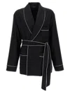 Dolce & Gabbana Shawl-lapels Wool Robe With Piping