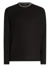 Dolce & Gabbana Contrast-trim Long-sleeve T-shirt In Black