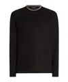 Dolce & Gabbana Contrast-trim Long-sleeve T-shirt In Black