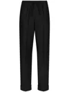 Dolce & Gabbana Elastic Waistband Cuffed Hem Trousers In Schwarz