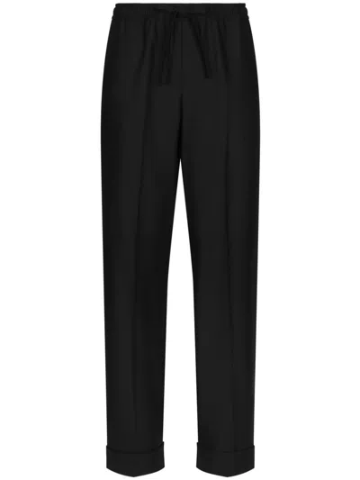 DOLCE & GABBANA CONTRAST-TRIM LOUNGE TROUSERS