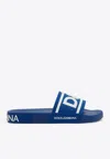 Dolce & Gabbana Logo-print Detail Pool Slides In Blue