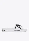 Dolce & Gabbana Contrasting Dg Logo Rubber Slides In White