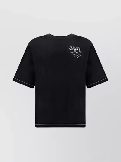 Dolce & Gabbana Contrasting Hems Crew Neck T-shirt In Black