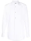 Dolce & Gabbana White Cotton Poplin Gold Tuxedo Shirt In White