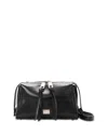 Dolce & Gabbana Convertible Leather Top Handle Crossbody In Black