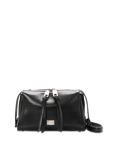 Dolce & Gabbana Convertible Leather Top Handle Crossbody In Black