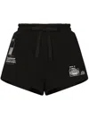Dolce & Gabbana Coordinate-print Cotton Shorts In Black