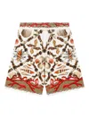 Dolce & Gabbana Coral-print Bermuda Shorts In Neutral