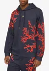 Dolce & Gabbana Coral Printed Hooded Sweatshirt In Navy