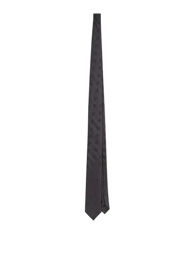 Dolce & Gabbana Jacquard Monogram Slim Tie In Gray