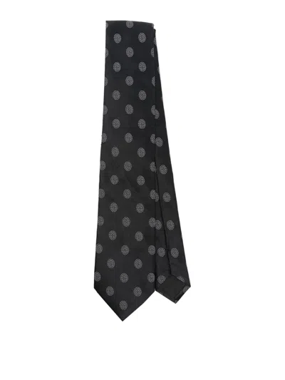 Dolce & Gabbana Polka Dot-jacquard Tie In Black