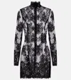 Dolce & Gabbana Cord Floral Lace Minidress In Black