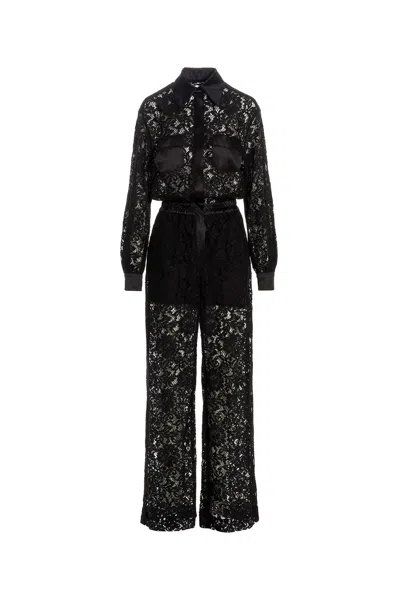 Dolce & Gabbana Cord Lace One-length Bodysuit In Black
