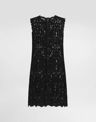 Dolce & Gabbana Cordonetto Lace Dress In Black