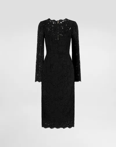 Dolce & Gabbana Cordonetto Lace Dress In Black