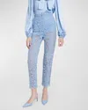 Dolce & Gabbana Light Blue Embroidered Lace Trousers In Lgt Purple