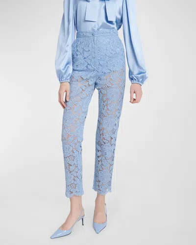 DOLCE & GABBANA CORDONETTO LACE STRAIGHT-LEG ANKLE PANTS