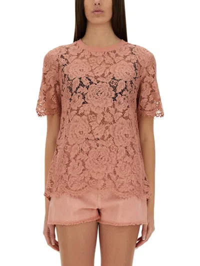 DOLCE & GABBANA DOLCE & GABBANA CORDONETTO LACE T-SHIRT