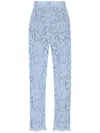 Dolce & Gabbana Light Blue Embroidered Lace Trousers