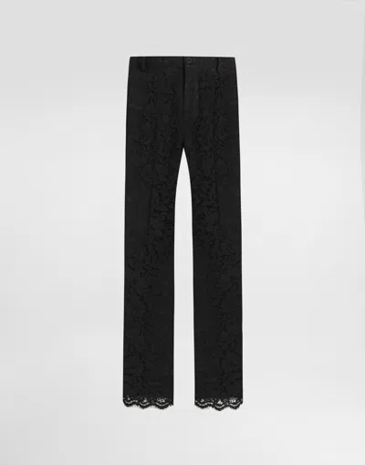Dolce & Gabbana Cordonetto Lace Trousers In Black