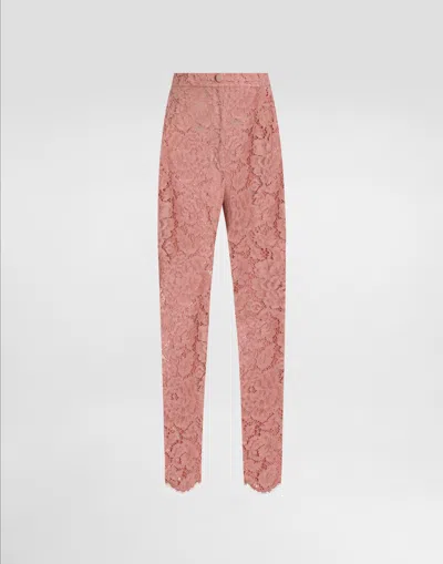 DOLCE & GABBANA CORDONNET LACE TAILORED PANTS