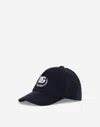 Dolce & Gabbana Corduroy Baseball Cap With Dg Laurel Logo In Blue