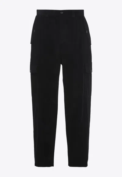 Dolce & Gabbana Corduroy Cargo Pants In Black