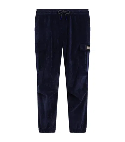 Dolce & Gabbana Kids' Corduroy Cargo Trousers In Blue