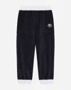 Dolce & Gabbana Corduroy Jogging Pants With Dg Logo In Blue