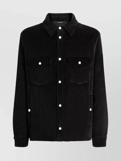 DOLCE & GABBANA CORDUROY LONG SLEEVE COLLARED JACKET