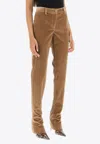 Dolce & Gabbana Corduroy Mid-rise Trumpet Pants In Brown