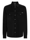 Dolce & Gabbana Micro Rib Velvet Shirt Shirts Black In Black