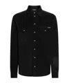 Dolce & Gabbana Micro Rib Velvet Shirt Shirts Black In Black