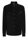 Dolce & Gabbana Micro Rib Velvet Shirt Shirts Black In Black