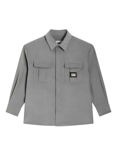 Dolce & Gabbana Kids' Corduroy Shirt In Gray