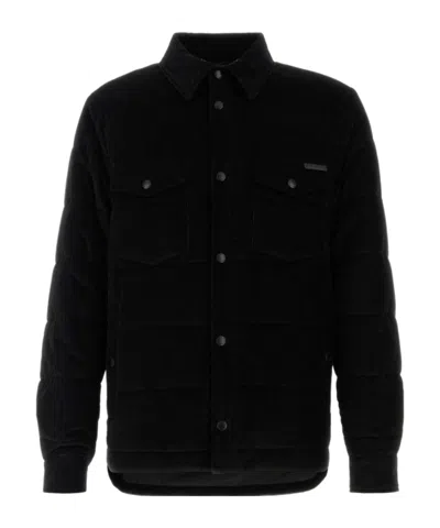 DOLCE & GABBANA DOLCE  GABBANA LOGO PATCH PADDED CORDUROY JACKET