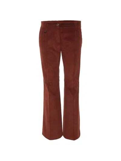 Pre-owned Dolce & Gabbana Corduroy Straight-leg Trousers In Brown