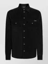 Dolce & Gabbana Corduroy Texture Shirt Chest Pockets In Black