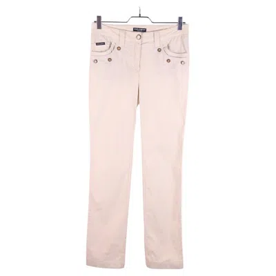Pre-owned Dolce & Gabbana Corduroy Trousers In White