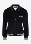 Dolce & Gabbana Corduroy Varsity Bomber Jacket In Blue