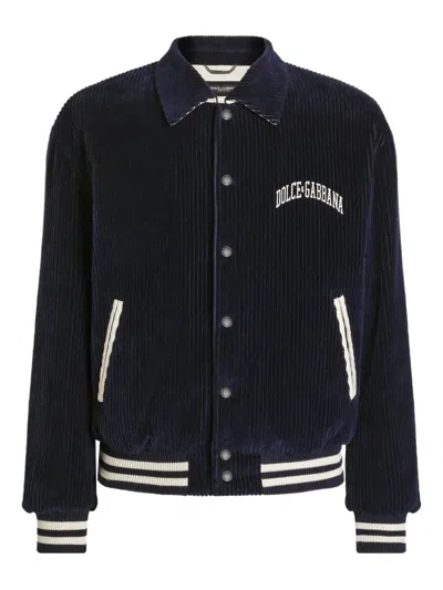 DOLCE & GABBANA CORDUROY VARSITY JACKET