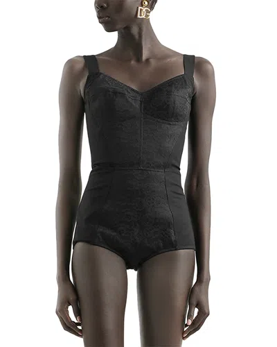 Dolce & Gabbana Corset Bodysuit In Black