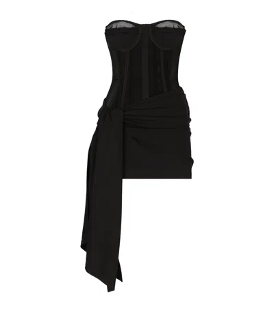 Dolce & Gabbana Corset-detail Mini Dress In Black