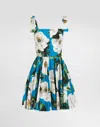 Dolce & Gabbana Minidress With Floral Print In Print