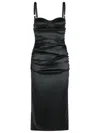 Dolce & Gabbana Corset-inspired Black Acetate Evening Dress With Draped Front In Black