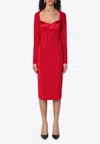 Dolce & Gabbana Corset Silk-satin Midi Dress In Red