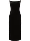 Dolce & Gabbana Velvet Calf-length Corset Dress In Black