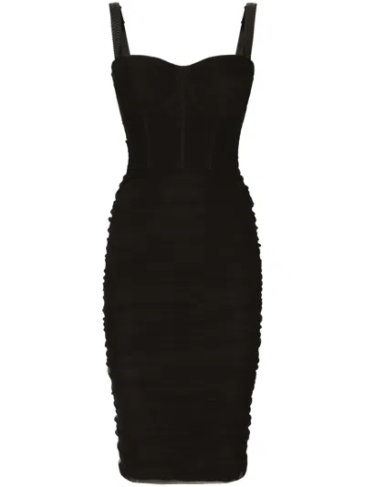 DOLCE & GABBANA CORSET-STYLE MIDI DRESS